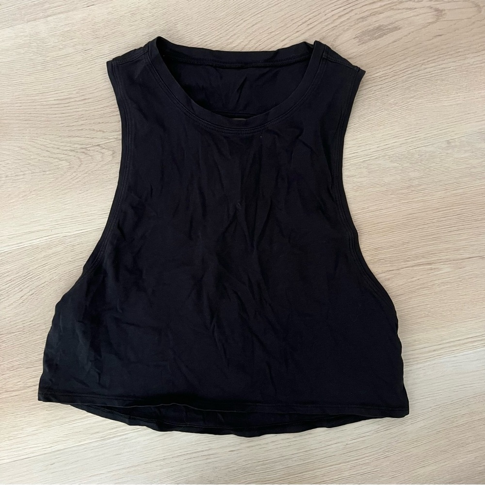 Lululemon Athletica Black Cut Back Crop Tank